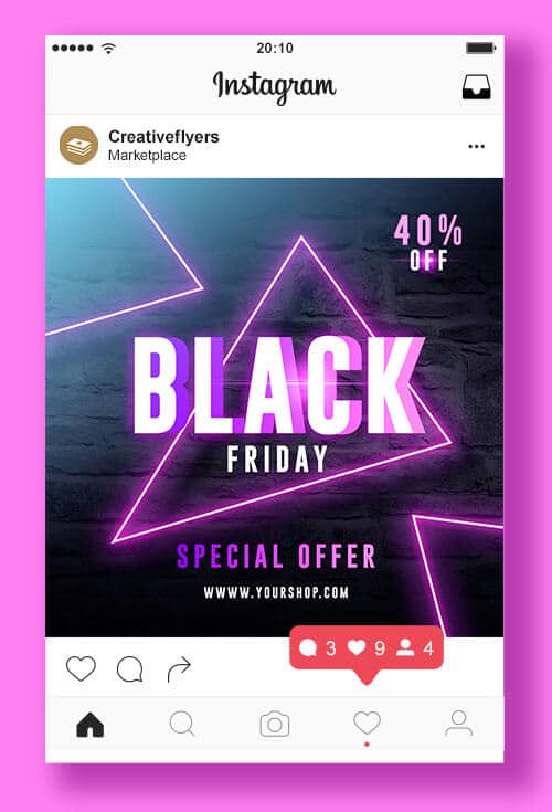 Black Friday neon light banner