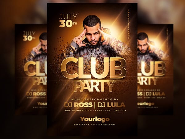 Gold Party Flyer Templates