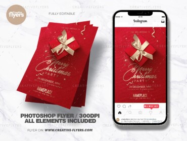 Red Christmas Invitation template (3) Red Christmas Invitation template