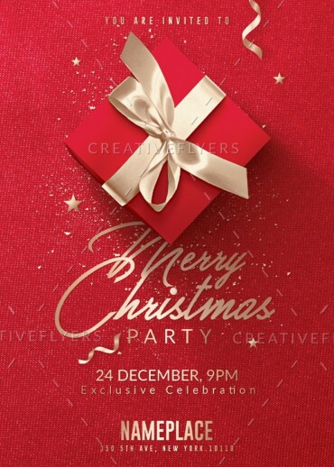 Red Christmas Invitation template