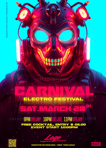 Cyberpunk-inspired digital flyer design
