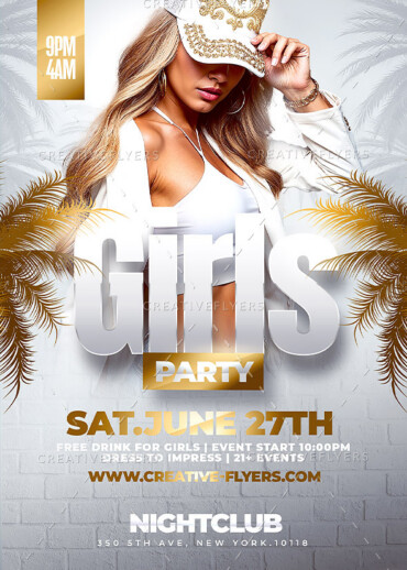 Stylish girls’ night flyer