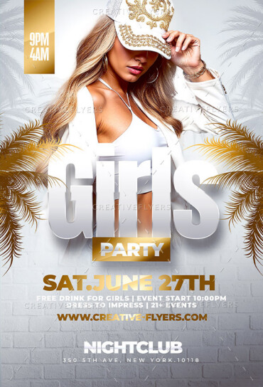 Stylish girls’ night flyer