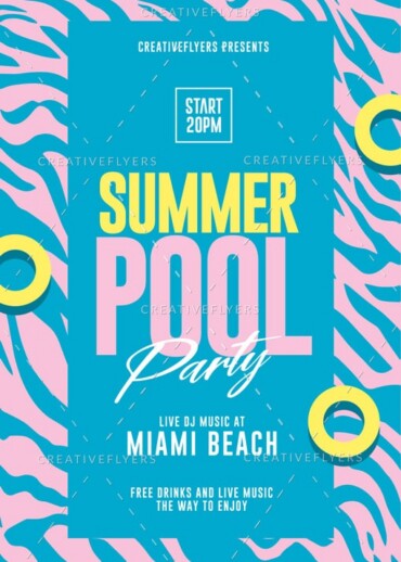 Pool Party Flyer Psd for Photoshop