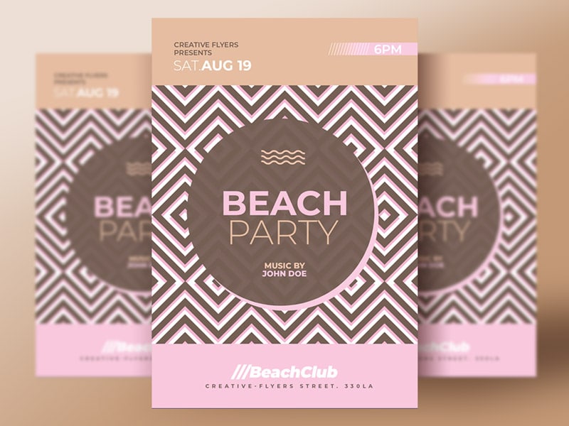 Beach Party psd flyer photoshop