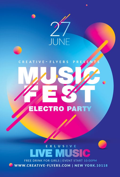 Bright Music Festival Posters to Download - Creativeflyers