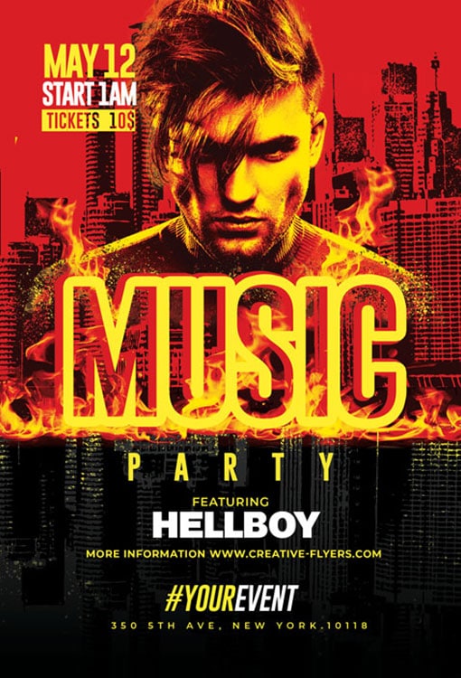 Music Party Flyer Psd