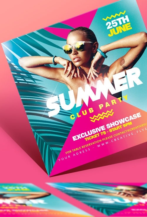 Summer Club Party Flyer Template For Shop