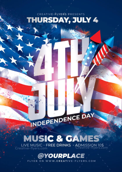 Flyer for 4th July party to download