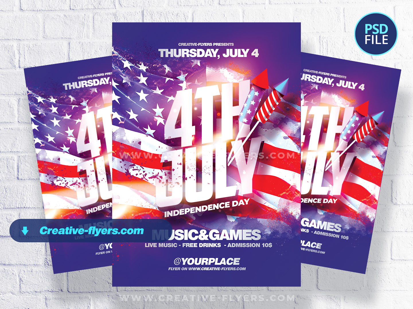 Flyer for 4th July party