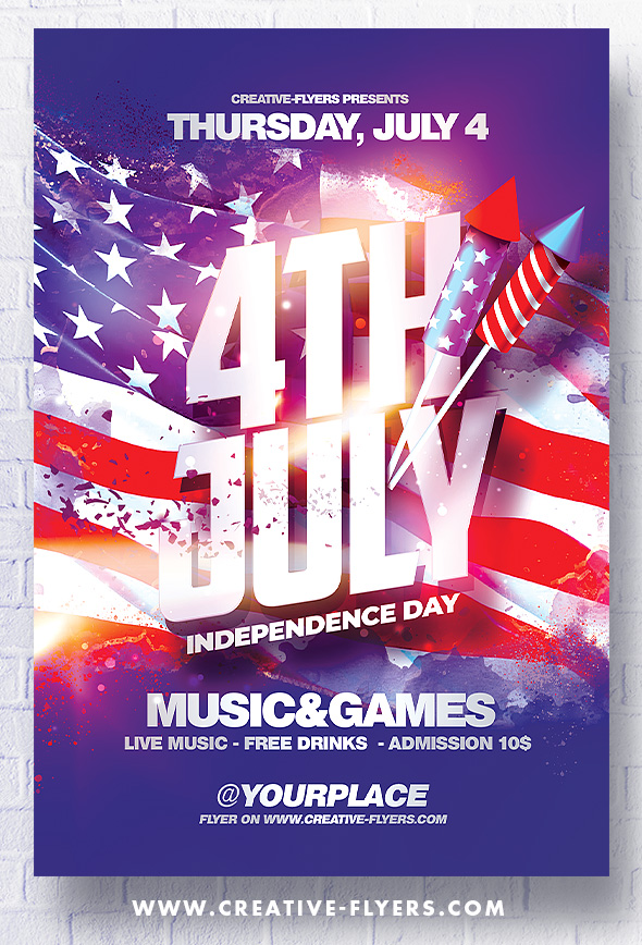 Flyer for 4th July party