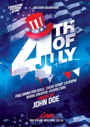 Flyer template for 4th july Party