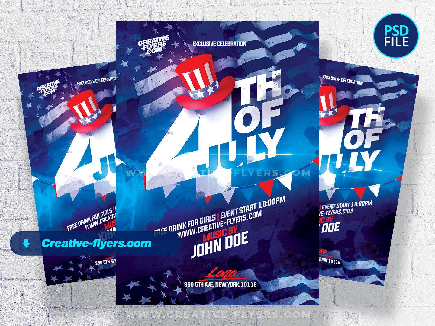Flyer template for 4th july Party