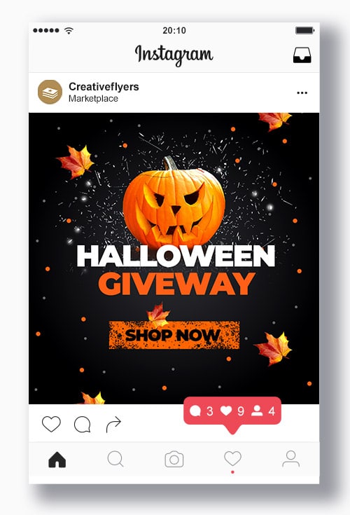 Halloween Giveway Psd Template
