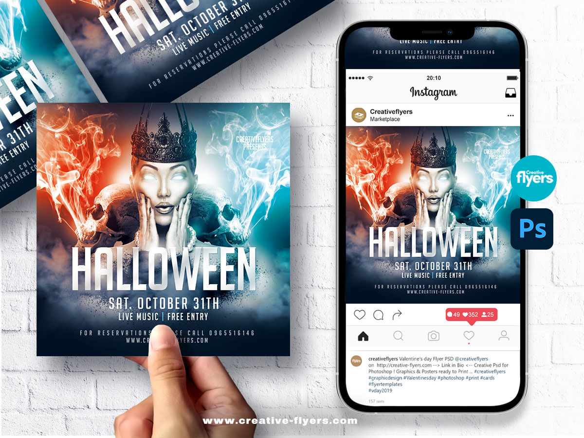 Halloween Flyer PSD, image size:1200x900