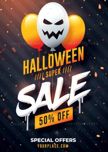 Halloween Sale flyer template