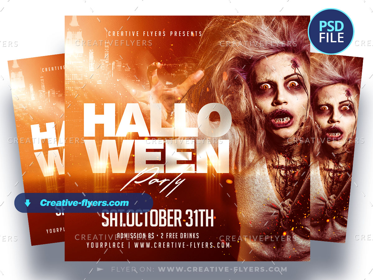 Halloween Party Flyer Flyer with zombies