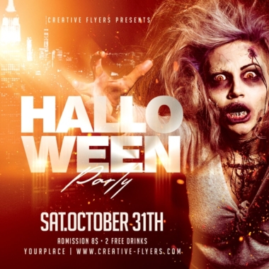 Flyer with zombies for Halloween party