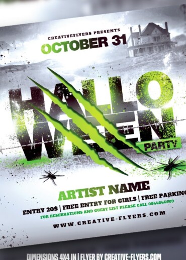 Halloween flyer with zombies