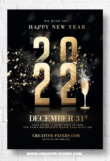 Stylish New Year Flyer Template
