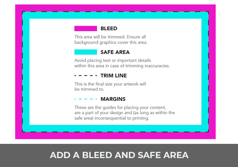 Add a bleed and safe area