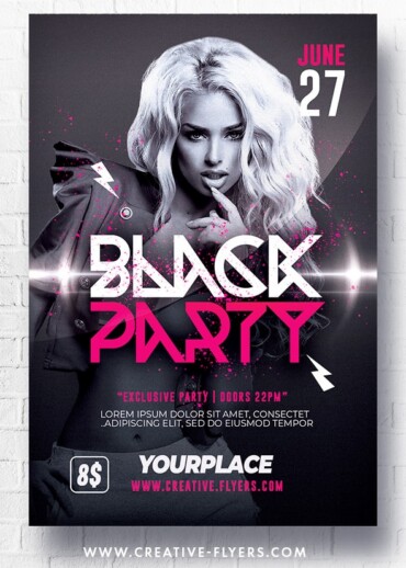 Baleck PArty flyer template