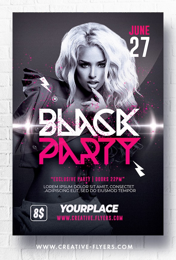 Baleck PArty flyer template