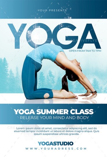 Blue Yoga Flyer Template