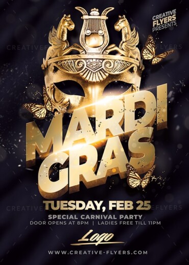 Gold Mardi Gras Flyer