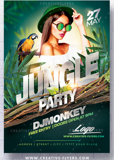 Jungle Party Flyer template