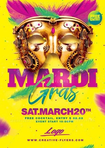 Mardi Gras Flyer PSD