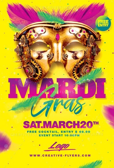 Mardi Gras Flyer PSD