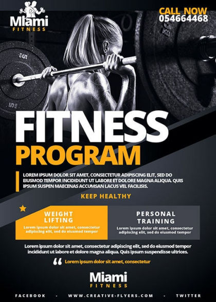Fitness Club Flyer Template
