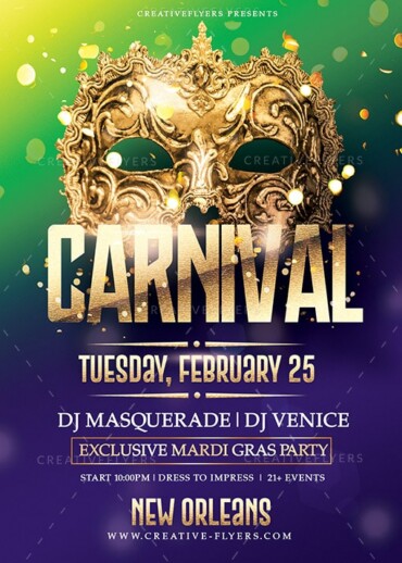 Realistic Carnival Party Flyer