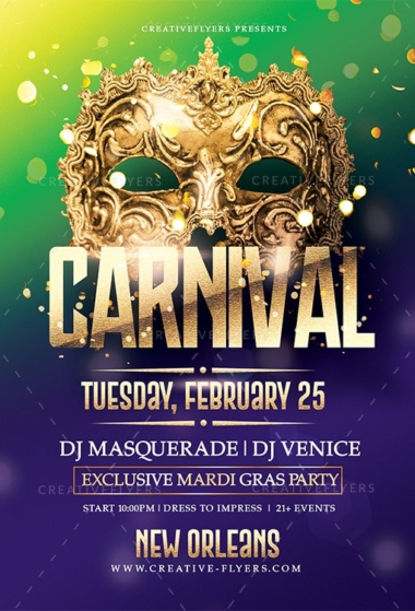 Realistic Carnival Party Flyer