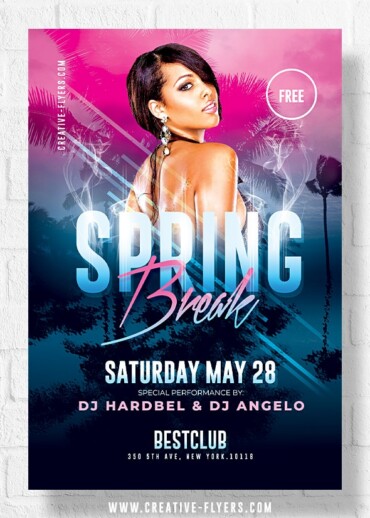 Spring Break Flyer Psd