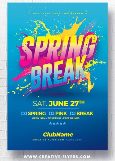 Spring Break Flyer template
