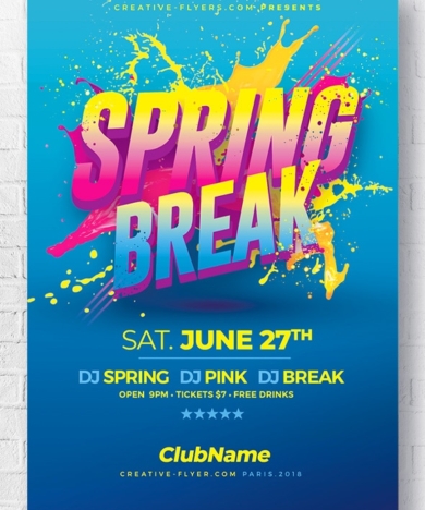 Spring Break Flyer template