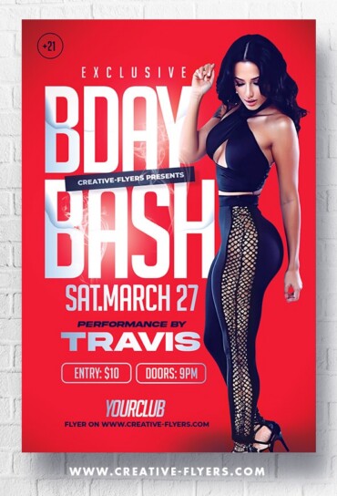 Birthday Bash Flyer Template (2) Photoshop Birthday Bash Flyer