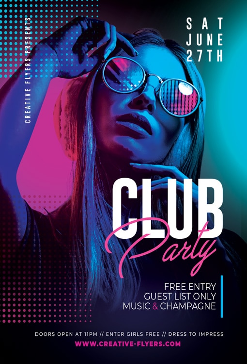 Night Club Flyer Template from www.creative-flyers.com