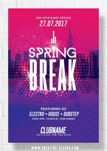 Spring Break Party Flyer Template