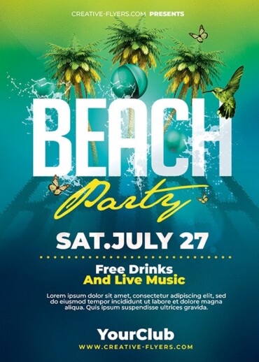 Beach Party Flyer Photoshop