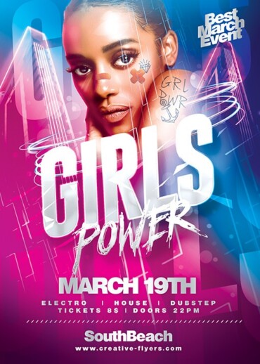 Girls Power Flyer Psd