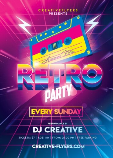 Retro 80s Party Flyer
