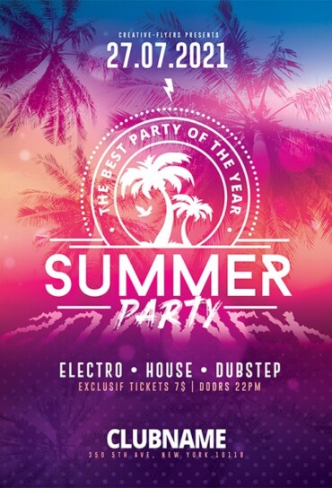Summer Party Psd Flyer