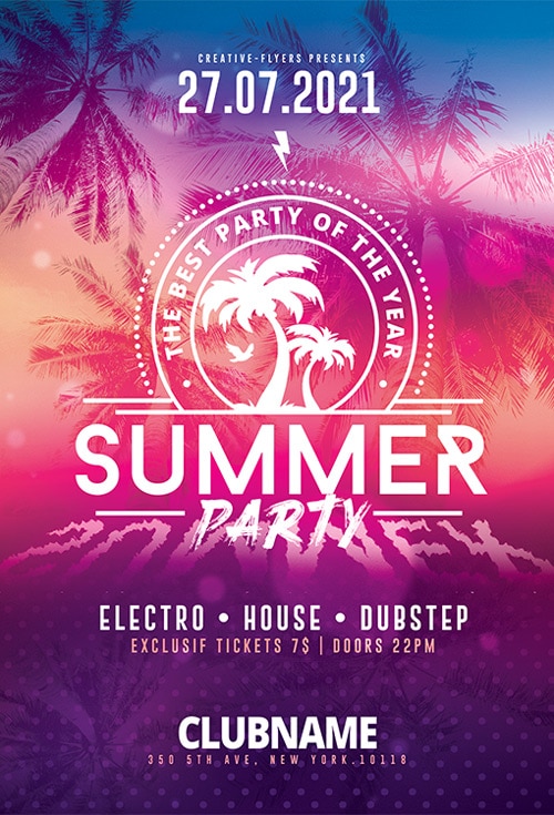 Summer Party Psd Flyer