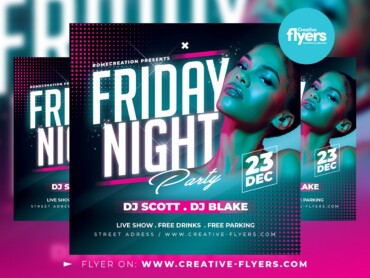 Friday Night club Flyer PSD (2) Night club Flyer PSD