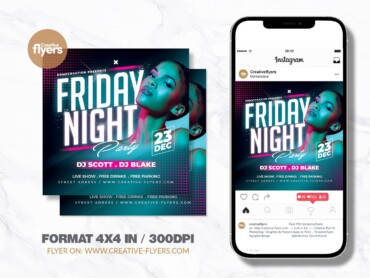 Friday Night club Flyer PSD (3) Night club Flyer PSD