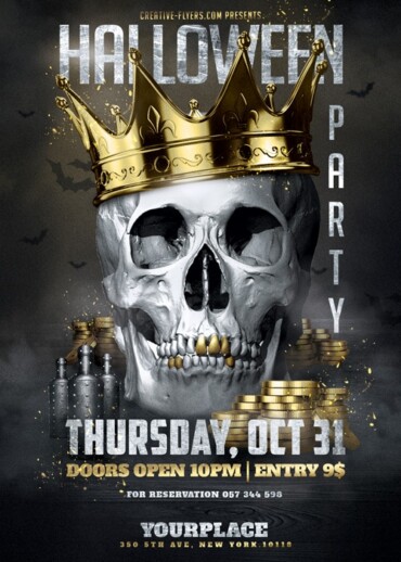 Halloween Flyer Black and Gold