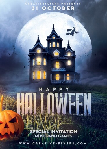Realistic Flyer for Halloween